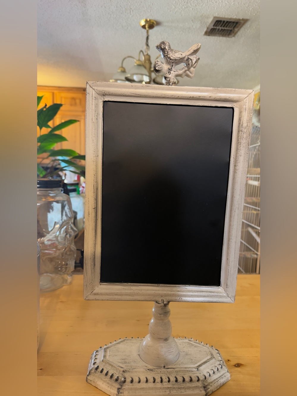 Distressed White Framed Chalkboard Stand - Home Accents
